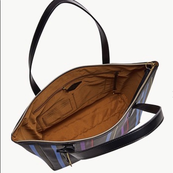 Fossil Sydney Tote Black Stripe - Picture 3 of 10